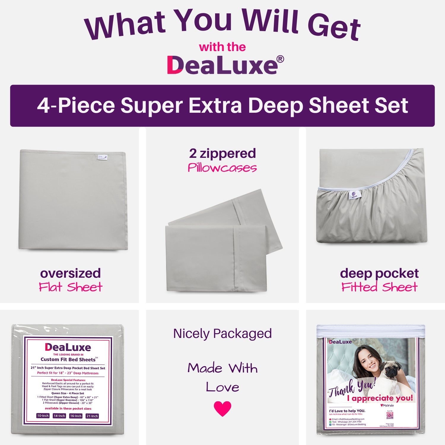 Breathable Luxury Bedding 21” King Extra Deep Pocket Sheets - Deep King Fitted Sheet - Super And Ultra Deep Sheet - For Deep Mattress -... - Premium Ultra-Soft Pillowcase Pair for Sleeping Detail