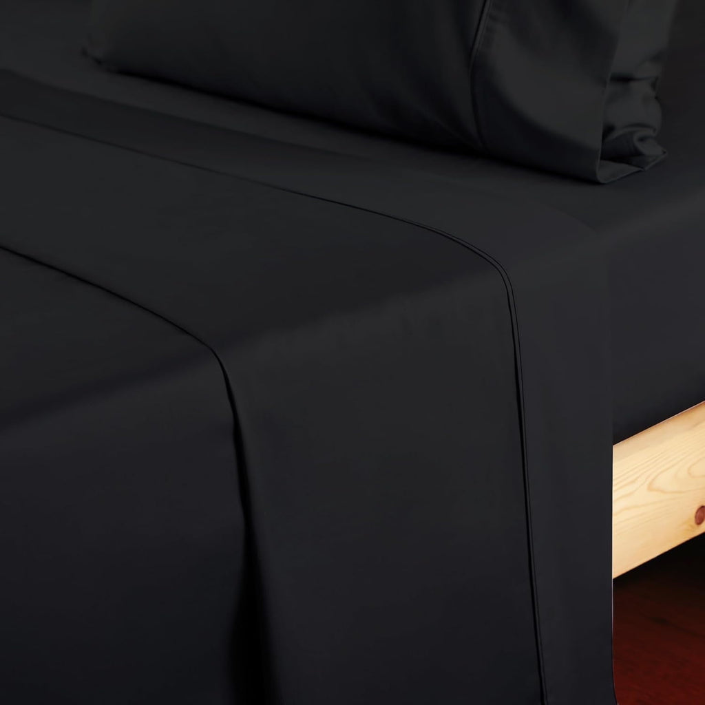 Ultra-Soft Sheet Only, 600 Thread Count 100% Egyptian Top Sheet 1Pcs, Cool & Breathable Bed Sheets Wrinkle, Fade, Stain Resistan... - Breathable Egyptian Cotton Flat & Fitted Sheets Detail