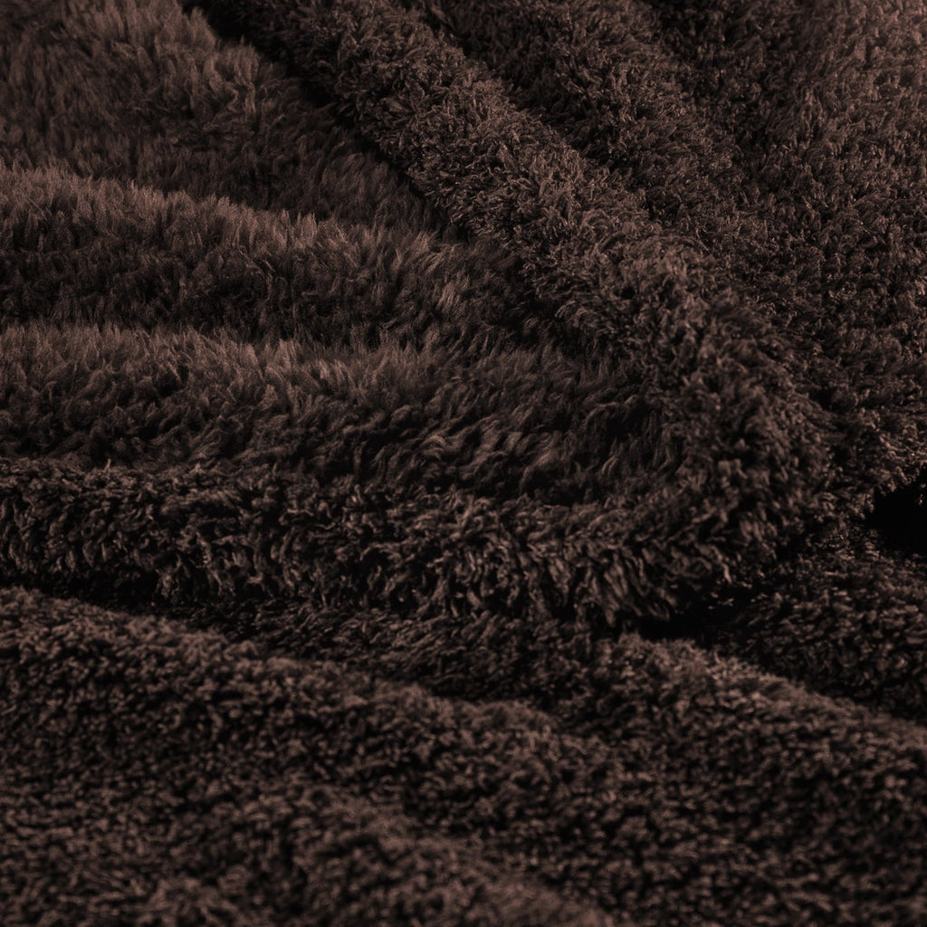 Lightweight Warm Fuzzy Fleece Throw Blanket for Couch Sofa, Lightweight Fluffy Solid Velvet Blanket, 50x60 Inches, Coffee - Luxury Knitted Decorative Throw Blanket with Fringes Detail