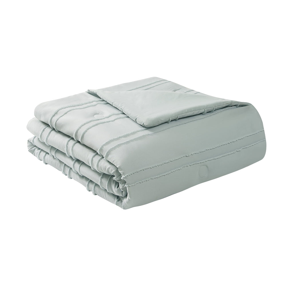 All-Season Mint 10 Piece Bed in a Bag Comforter Set with Sheets, Queen - Hypoallergenic Ultra-Fluffy Quilt for Winter Detail