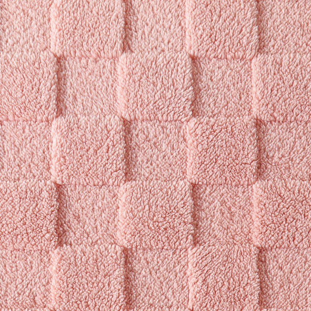 Decorative Knitted Fleece Throw Blanket for Couch, Super Soft Warm Lightweight Checkered Pattern Blanket for All Seasons, Pink, 50"x60" - Super Soft Reversible Sherpa Flannel Blanket Detail