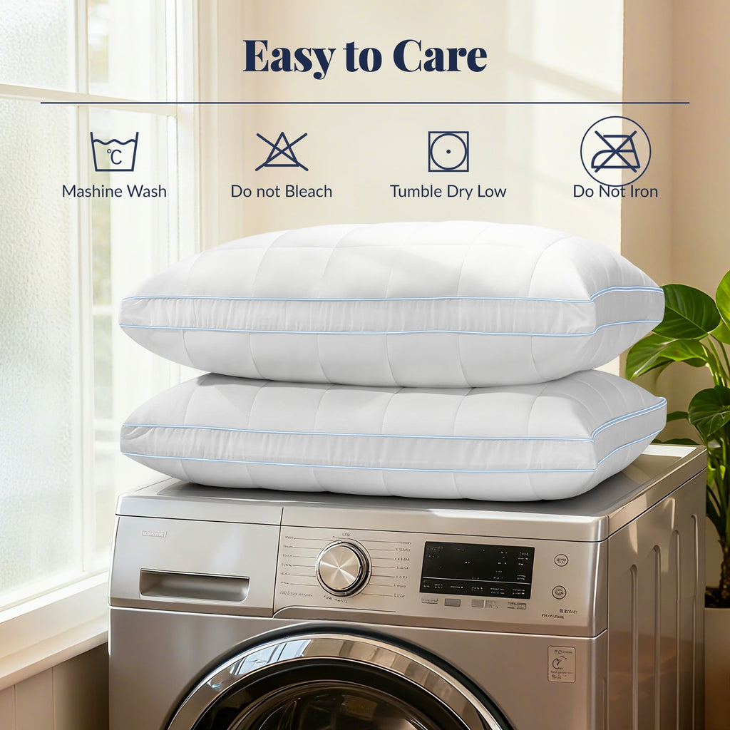 Decorative Plump Cooling Adjustable Pillow, Luxury Queen Size Bed Pillows Hotel Collection - Soft Firm Pillows for bed - Hotel Quality Plush Sleeping Pillows Detail