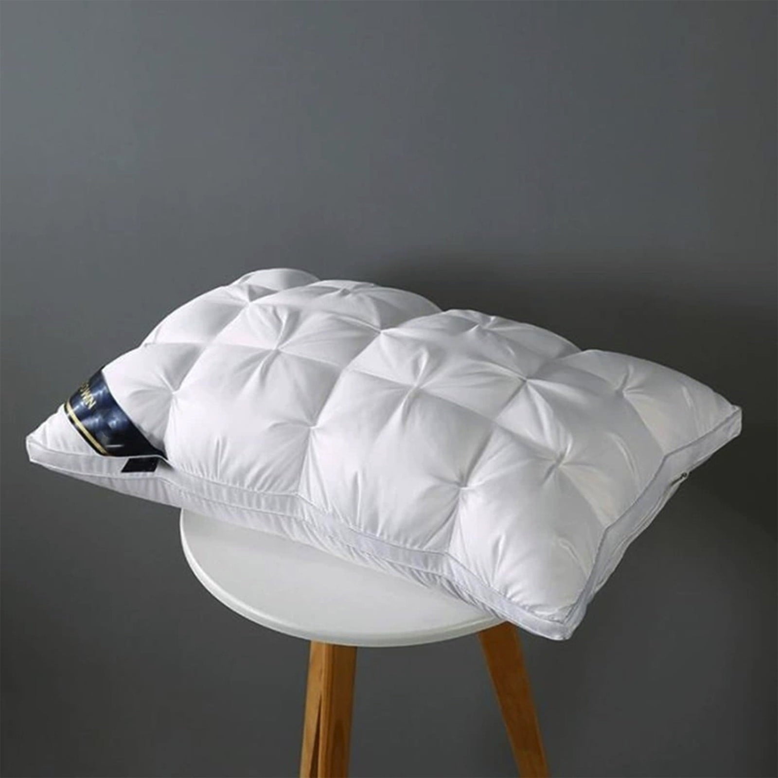 Decorative Plump Goose Down Pillow and Feather Pillows for Neck/Back/Side Sleepers, Premium Soft Down Fill Standard Size Pillow for Sl... - Ergonomic Memory Foam Pillow for Neck Pain Support Detail