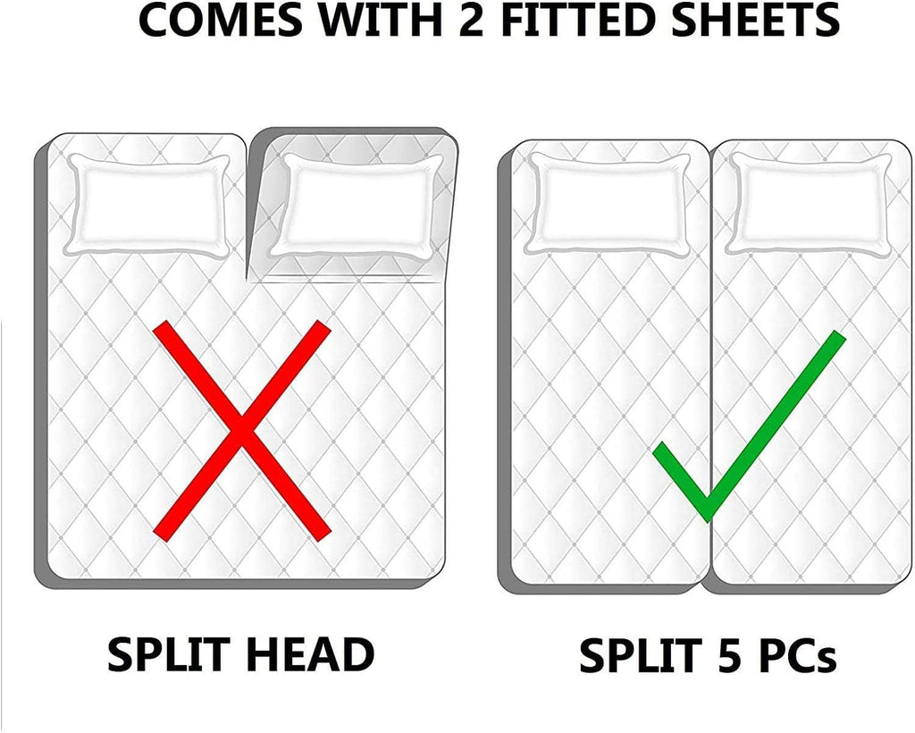 Ultra-Soft Split King Bed Sheet Set 5Pcs Adjustable Bed Sheets - 18" Deep Pocket of Fitted Sheet 800 Thread Count 100% Pure Egyp... - Breathable Egyptian Cotton Flat & Fitted Sheets Detail