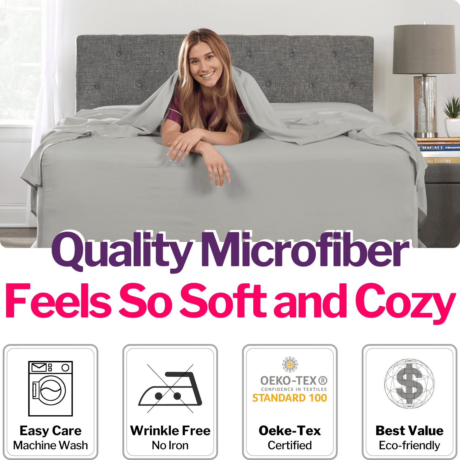 Breathable Luxury Bedding 21” King Extra Deep Pocket Sheets - Deep King Fitted Sheet - Super And Ultra Deep Sheet - For Deep Mattress -... - Premium Ultra-Soft Pillowcase Pair for Sleeping Detail