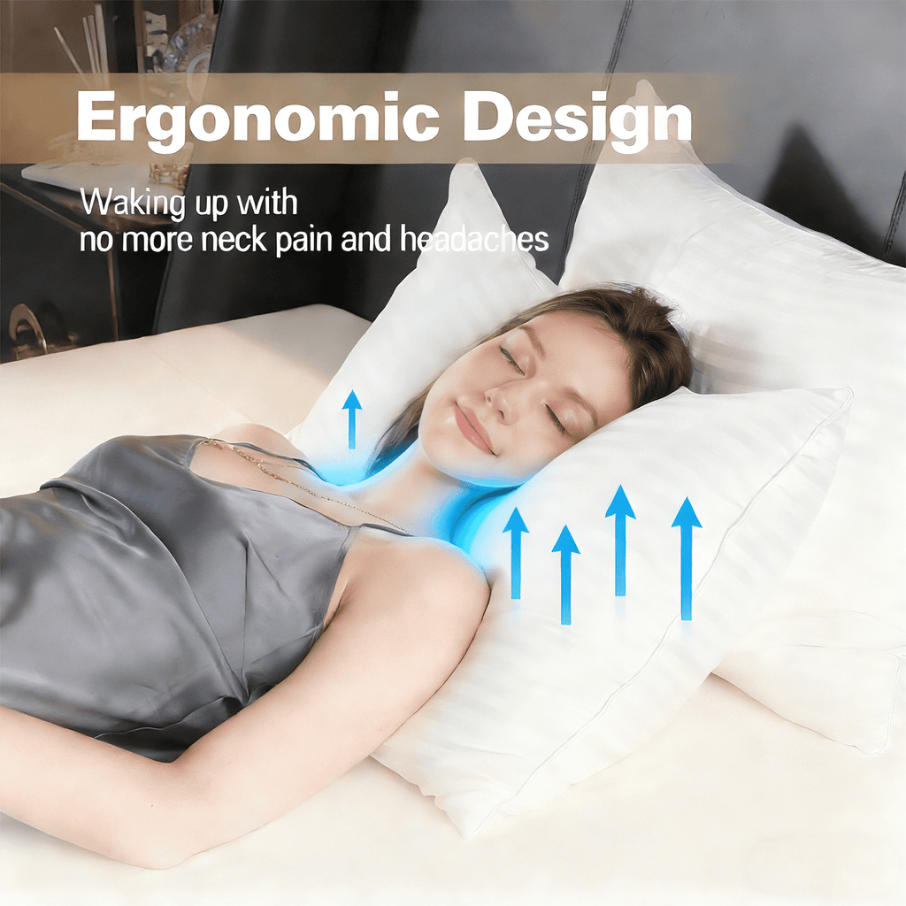 Ergonomic Memory Foam Pillow for Bed Standard Size Set of 2 ,Down Alternative Pillows for Sleeping 20x26inch, Luxury Hotel Pillow for Back,... - Decorative Throw Pillow Cushion for Sofa & Bed Detail