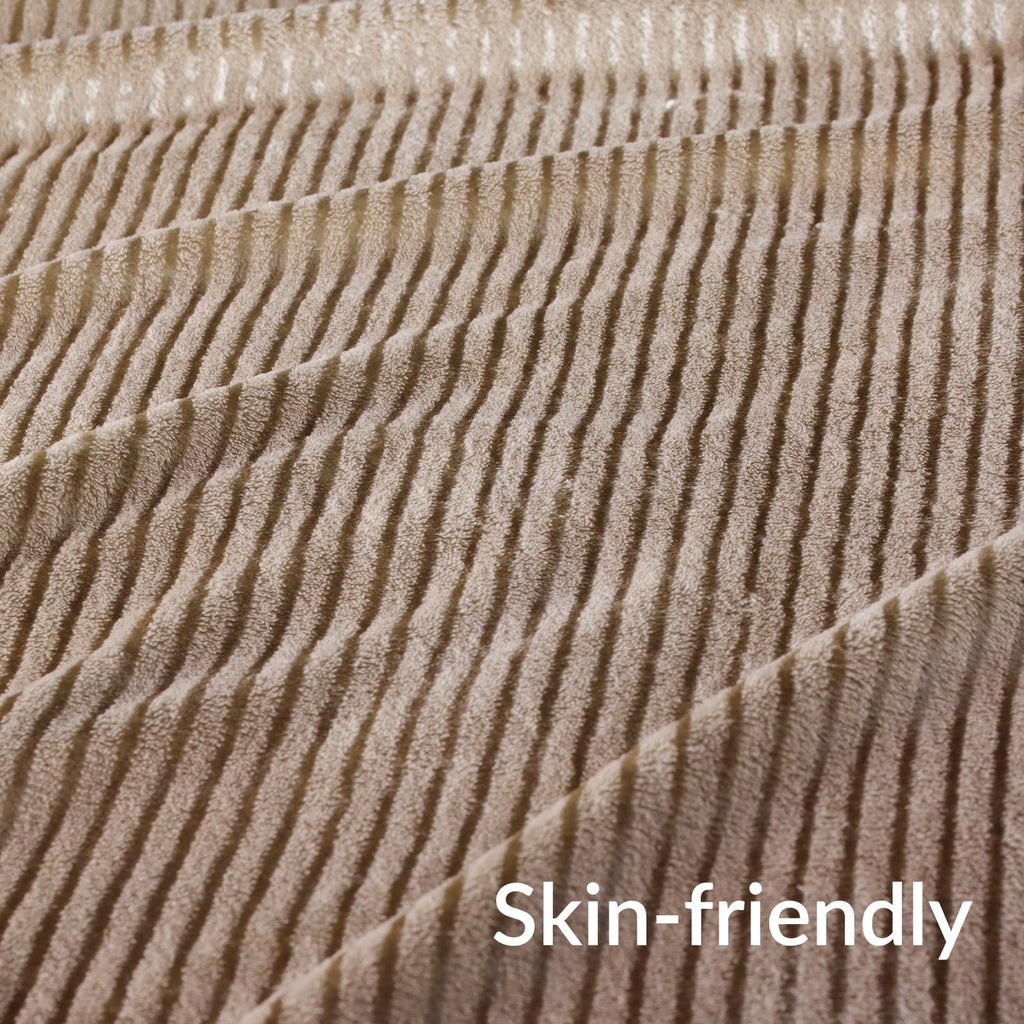 Cozy Fleece Soft Throw Blanket, 50"x60", Camel - Lightweight Plush Warm Blanket for All Seasons Detail
