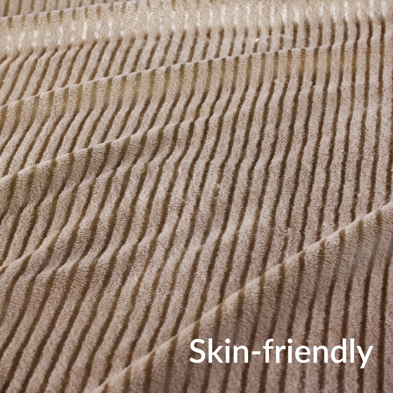 Cozy Fleece Soft Throw Blanket, 50"x60", Camel - Lightweight Plush Warm Blanket for All Seasons Detail