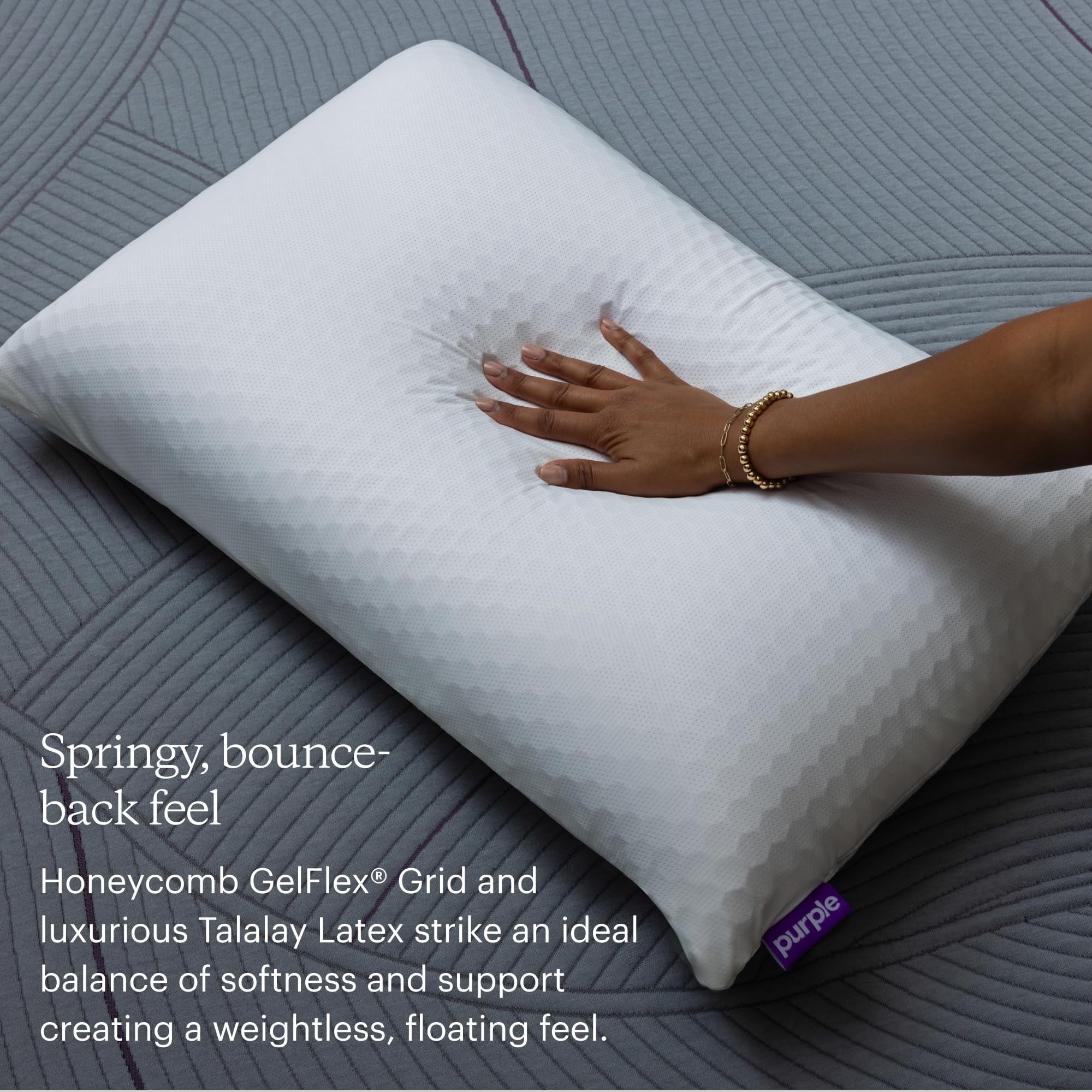 Hotel Collection Harmony Medium Standard Bed Pillow - Hypoallergenic - Hotel Quality Plush Sleeping Pillows Detail
