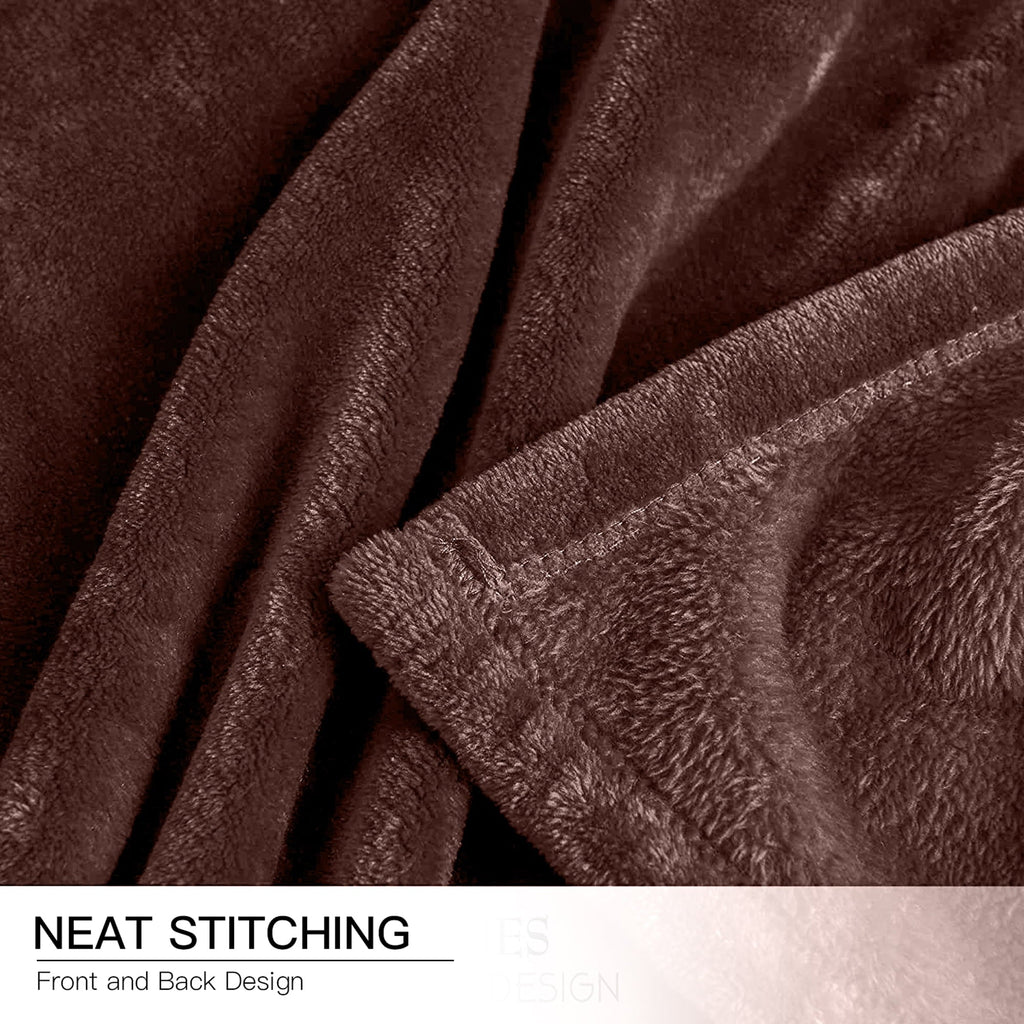 Lightweight Warm Throw Blanket, Fuzzy & Plush Warm Fleece Blanket, Throw Size Coffee Blankets for Couch Beds, Machine Washable Blanket... - Super Soft Reversible Sherpa Flannel Blanket Detail