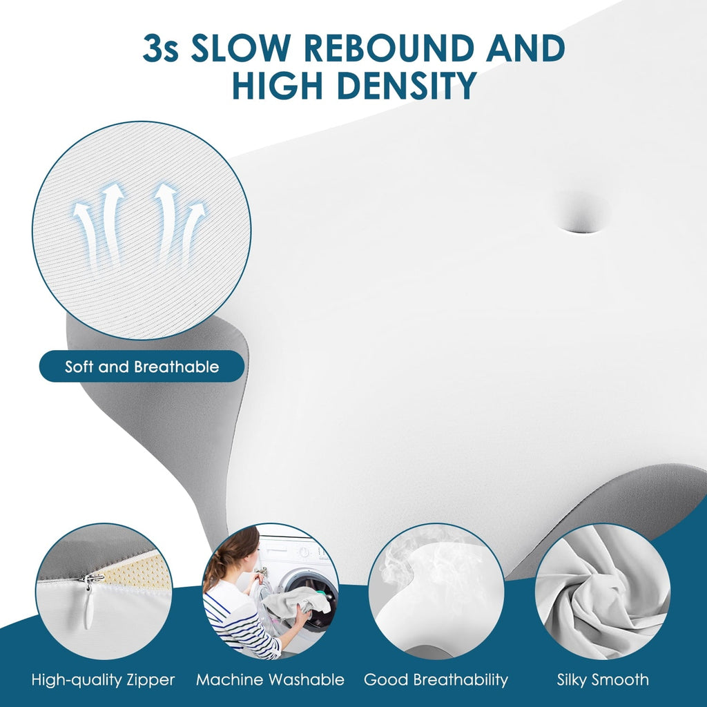 Hotel Collection Memory Foam Bed Pillow for Pain Relief,Ergonomic Memory Foam Pillows for Sleeping for Side Back Stomach&Sleepers with... - Ergonomic Memory Foam Pillow for Neck Pain Support Detail