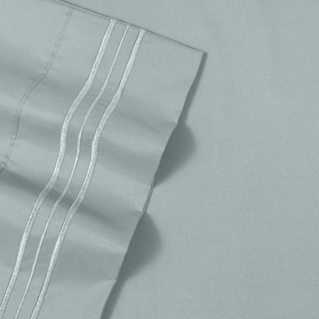Wrinkle-Resistant 1800 Series Classic 4-Piece 1800 Thread Count 100 GSM Bed Sheet, Queen - Premium Ultra-Soft Pillowcase Pair for Sleeping Detail