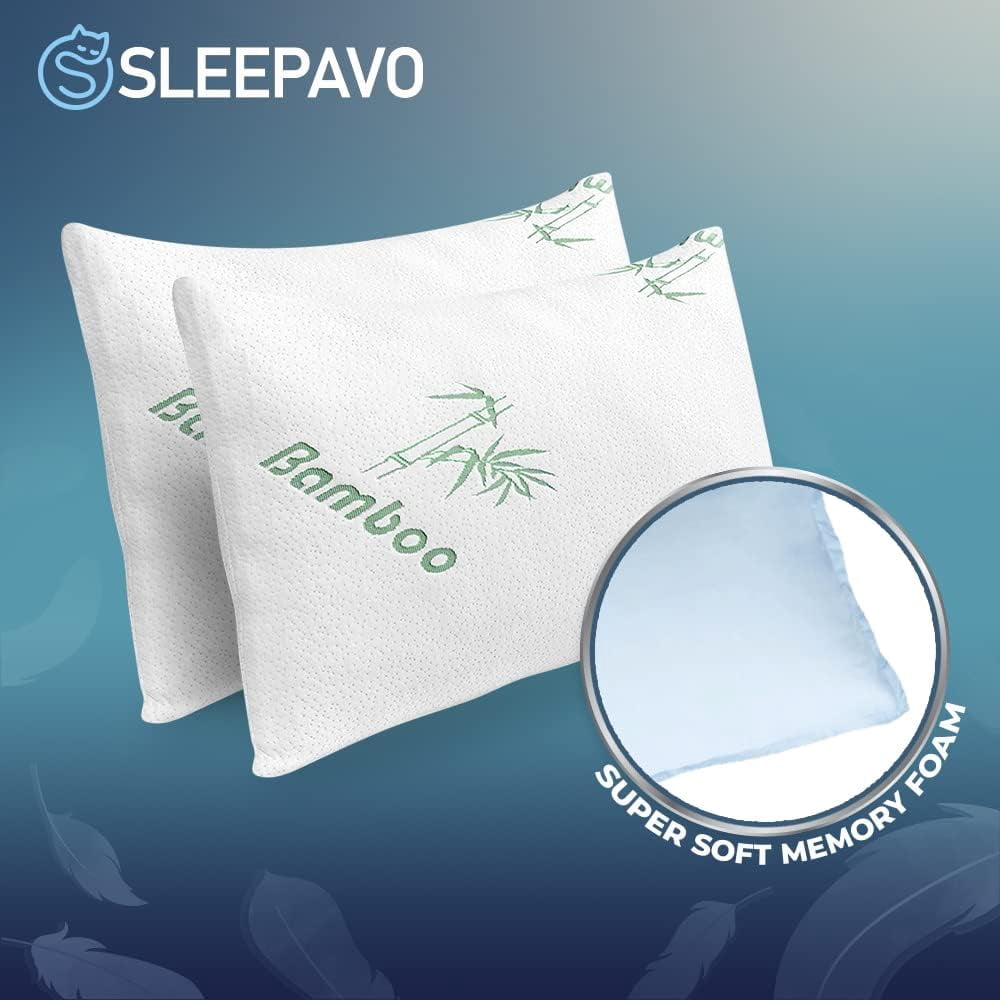 Hotel Collection Memory Foam Pillows Queen Size Set of 2 - Cooling Bed Pillows for Sleeping - Back, Stomach, Side Sleeper Firm, Comfy ... - Decorative Throw Pillow Cushion for Sofa & Bed Detail