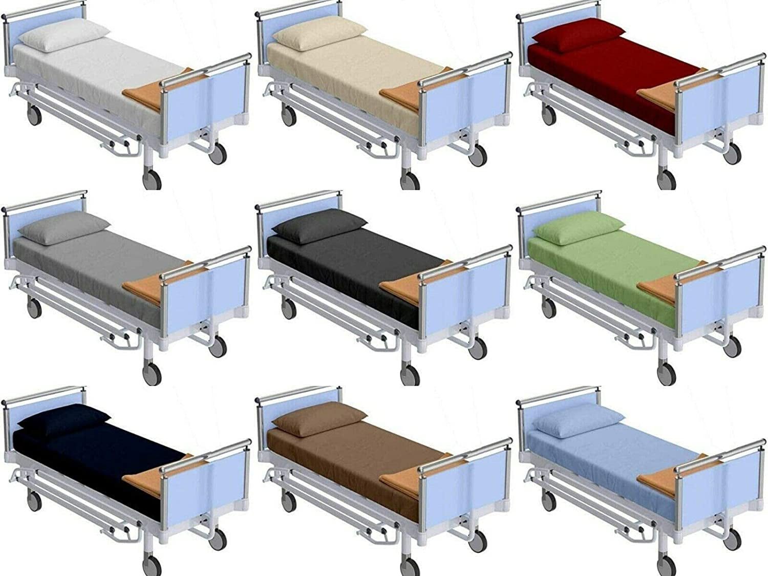Ultra-Soft 100% Cotton Hospital Bedsheets Set - 1 Flat Sheet, 1 Fitted Sheet (10" Inch) Deep Pocket, 1 Pillowcase, Best & Comfor... - Premium Ultra-Soft Pillowcase Pair for Sleeping Detail