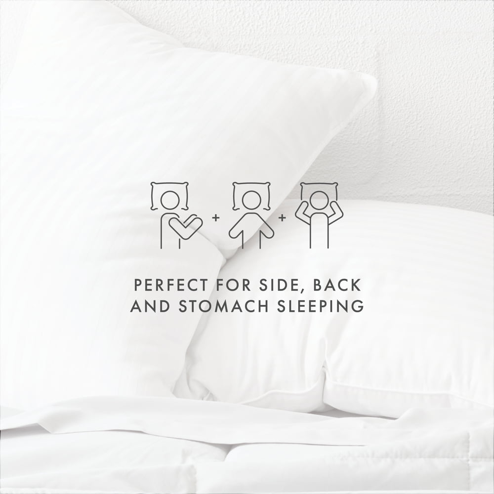 Decorative Plump Bed Pillow 2-Pack Standard/Queen Size For All Sleep Styles - Back, Side and Stomach Sleepers - Decorative Throw Pillow Cushion for Sofa & Bed Detail