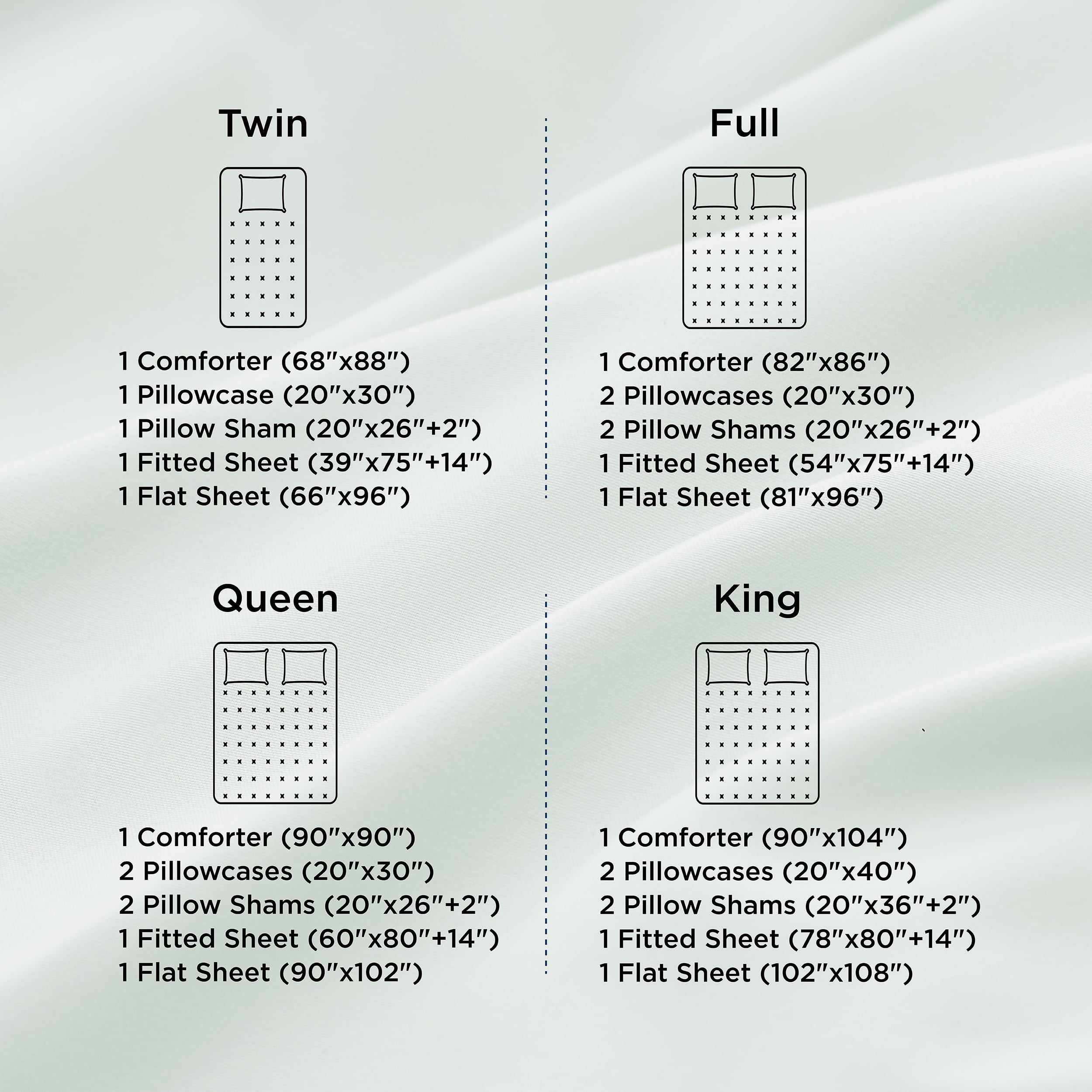 Fluffy Down Alternative Queen Comforter Set Sage Green, 7 Pieces Lightweight Queen Bedding Sets, Contrasting Design - Hypoallergenic Ultra-Fluffy Quilt for Winter Detail