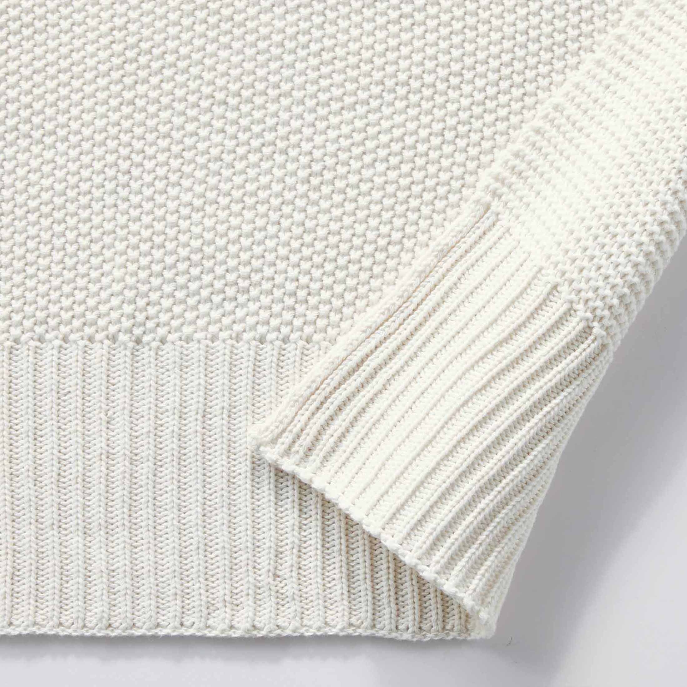 Lightweight Warm Chunky Knit Papyrus Throw, Cotton-Blend, 50"x60", 2.3 lb, All Ages - Cozy Fleece Throw Blanket for Couch & Bed Detail