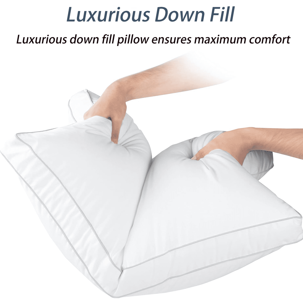 Ergonomic Memory Foam Goose Feather & Down Pillow King Size 20"x36" – Hotel Quality Bed Pillow for Sleeping, 100% Organic Cotton Cover, Hyp... - Decorative Throw Pillow Cushion for Sofa & Bed Detail