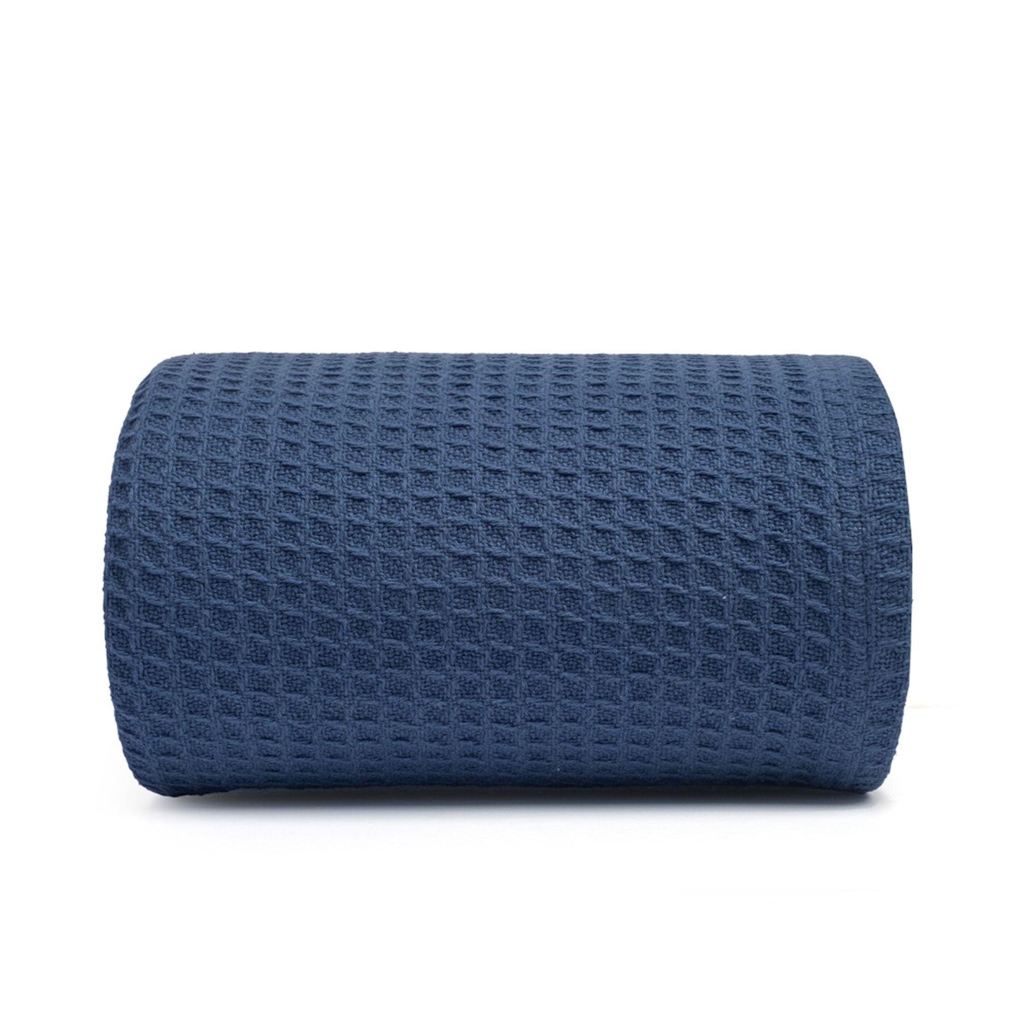 Decorative Knitted Twin Waffle Throw Blanket for Couch (68" x 92"), 100% Cotton Throw Blankets for Bed, Waffle Blanket for Bed (Navy) - Lightweight Plush Warm Blanket for All Seasons - Default Title