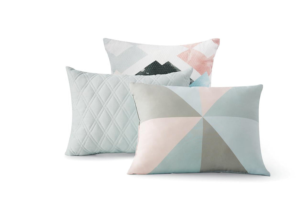 Fluffy Down Alternative Reversible Marble Diamond 8-Piece Bed in a Bag Bedding Set, Twin/Twin XL - Luxurious Quilted Duvet Cover Set Detail