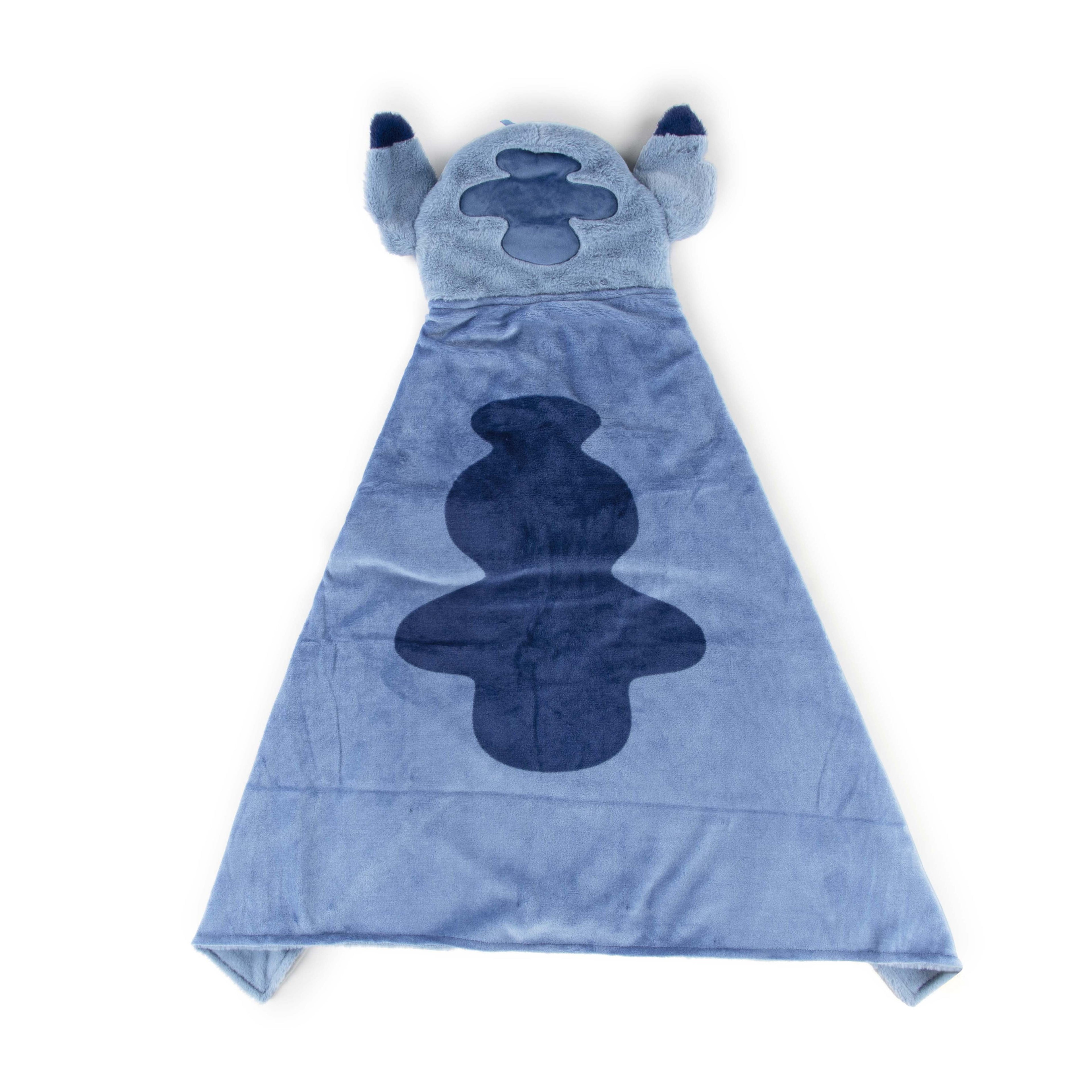 Lightweight Warm Stitch Kids Hooded Silk Touch Throw Blanket, Polyester Faux Fur, Blue, 54" x 40" - Luxury Knitted Decorative Throw Blanket with Fringes Detail