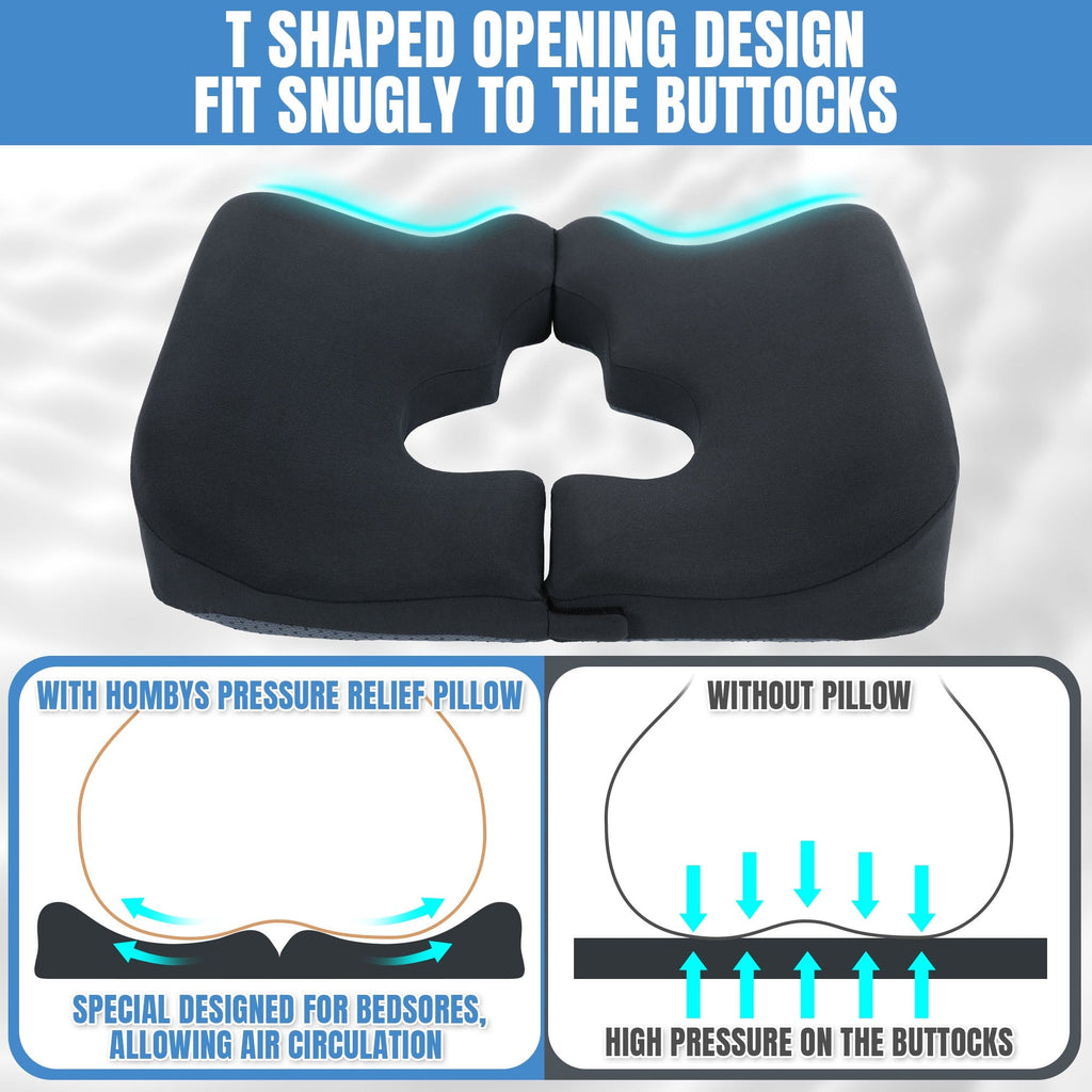 Decorative Plump Memory Foam Bed Sore Cushions for Butt, Bedsore Pressure Relief Pillow for Sleeping and Sitting,Cushion for Bed Sores... - Decorative Throw Pillow Cushion for Sofa & Bed Detail