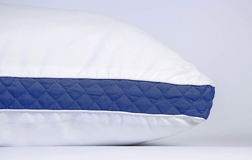 Ergonomic Memory Foam Gusseted Quilted Bed Pillows - Set of 2 Premium Bed Pillows for Side Sleepers and Back Sleepers - 2 Pack (King Size, Na - Ergonomic Memory Foam Pillow for Neck Pain Support Detail