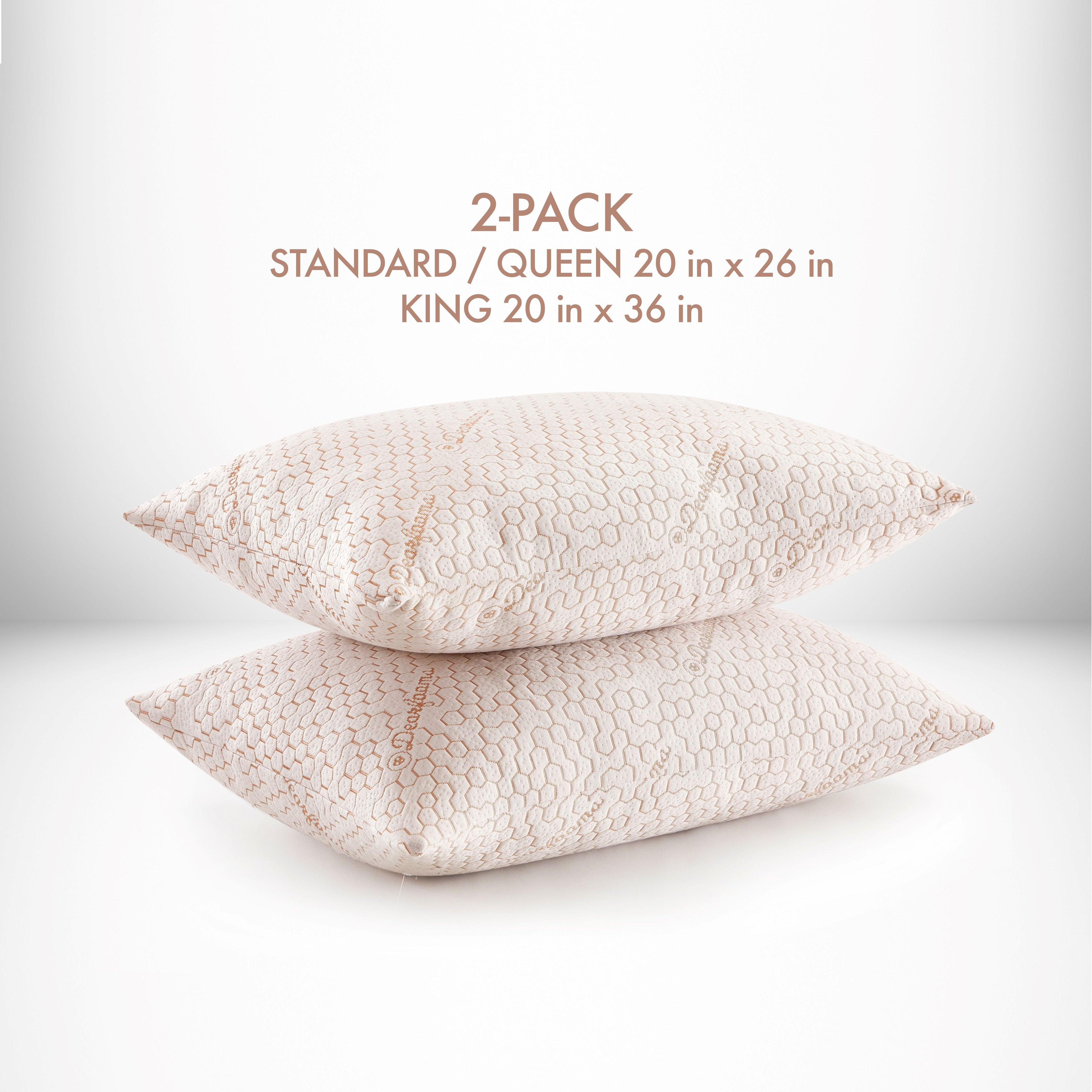 Fluffy Shredded Cozy Copper Infused Bed Pillow Standard, White - Orthopedic Shredded Foam Bed Pillow Set Detail