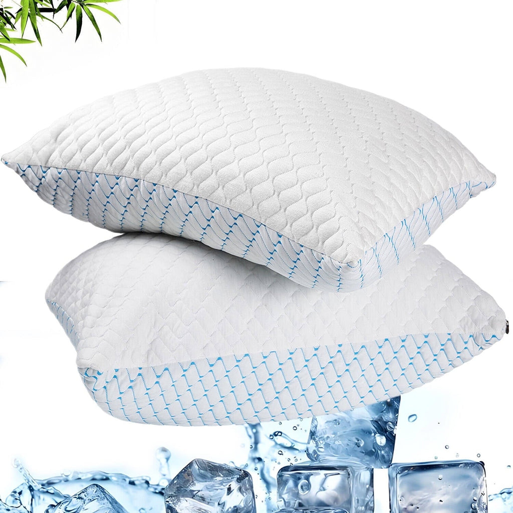 Orthopedic Support Pillows for Sleeping (2-Pack), Luxury Hotel Pillows Queen Size Set of 2,Bed Pillows for Side and Back Sleeper (Queen) - Hotel Quality Plush Sleeping Pillows Detail
