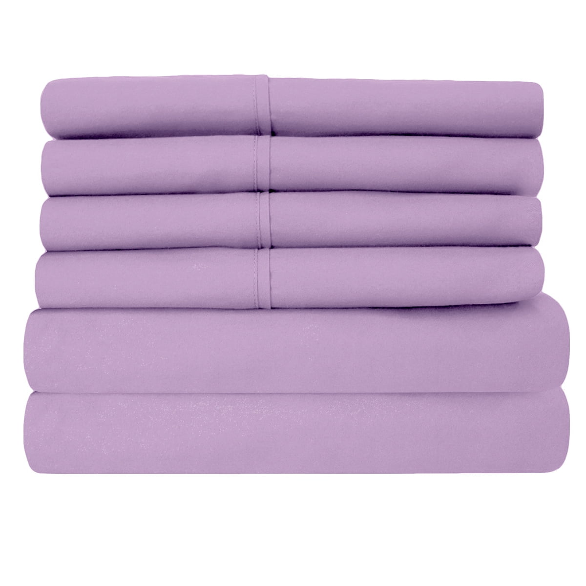 Cooling Sateen Super-Soft 1600 Series Double-Brushed 3 Pcs Bed Sheets Set (Twin, Lilac) - Breathable Egyptian Cotton Flat & Fitted Sheets Detail