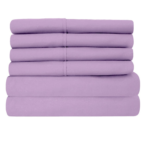 Cooling Sateen Super-Soft 1600 Series Double-Brushed 3 Pcs Bed Sheets Set (Twin, Lilac) - Breathable Egyptian Cotton Flat & Fitted Sheets Detail