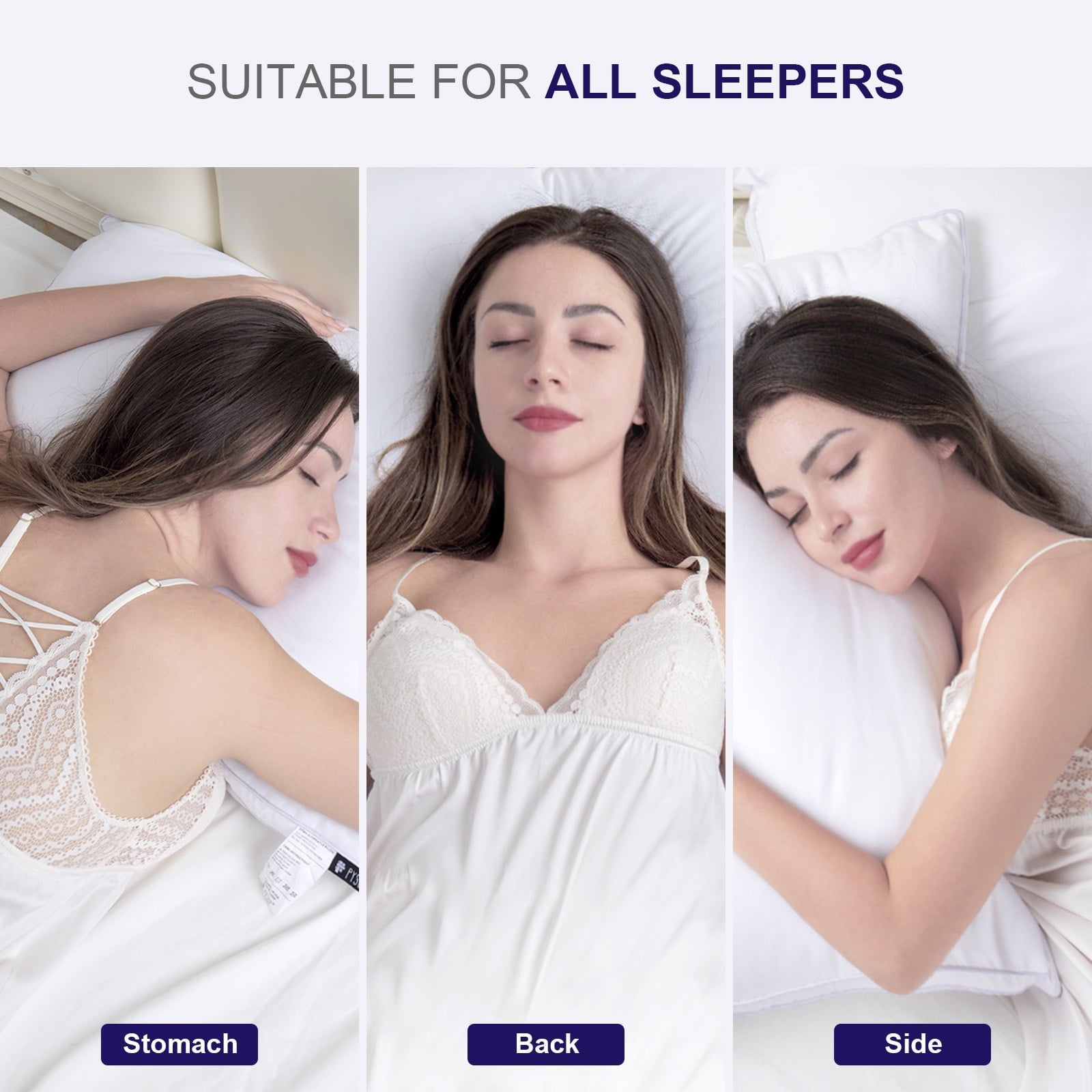 Hotel Collection Bed Pillows 2 Pack Down Alternative Pillows for Bed Queen Size Set of 2 Soft Hotel Collection Gusseted Cooling Pillow... - Ergonomic Memory Foam Pillow for Neck Pain Support Detail
