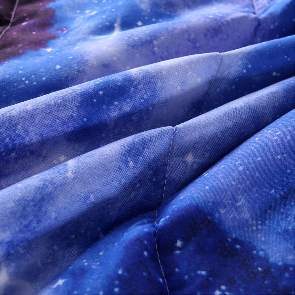 Heavyweight Warmth Galaxy Bedding Sets Outer Space Comforter 3D Printed Space Quilt Set Full Size for Kids Blue - Cloud-Like Soft Lightweight Bed Comforter Detail