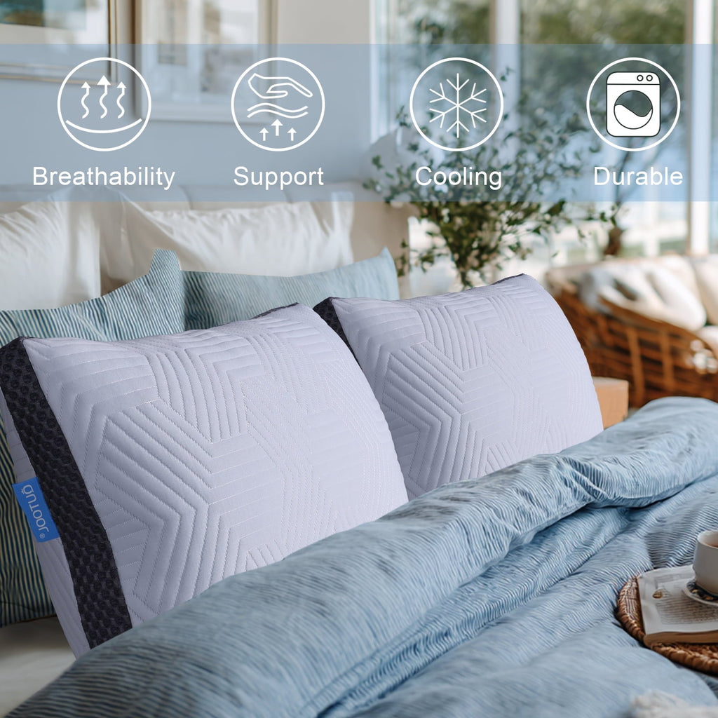 Orthopedic Support Soft Bed Pillow, Shredded Memory Foam Pillow, Comfortable Sleeping Pillow, Standard Size, Affordable Everyday Use - Ergonomic Memory Foam Pillow for Neck Pain Support Detail