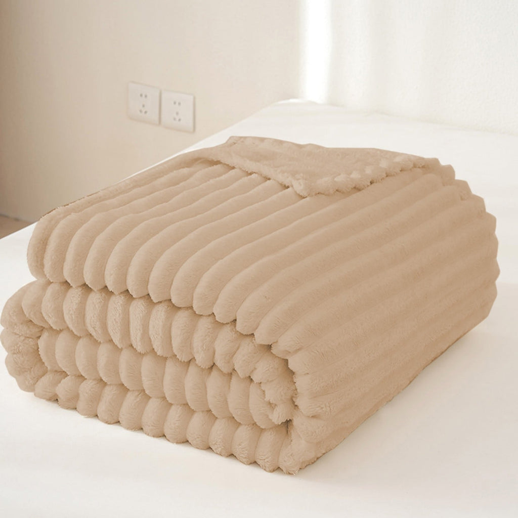 Decorative Knitted Extra Large Throw Blanket for Couch Home Office Hotel 100% Cotton Super Soft Blanket for Adult 47"x70" Khaki - Lightweight Plush Warm Blanket for All Seasons Detail