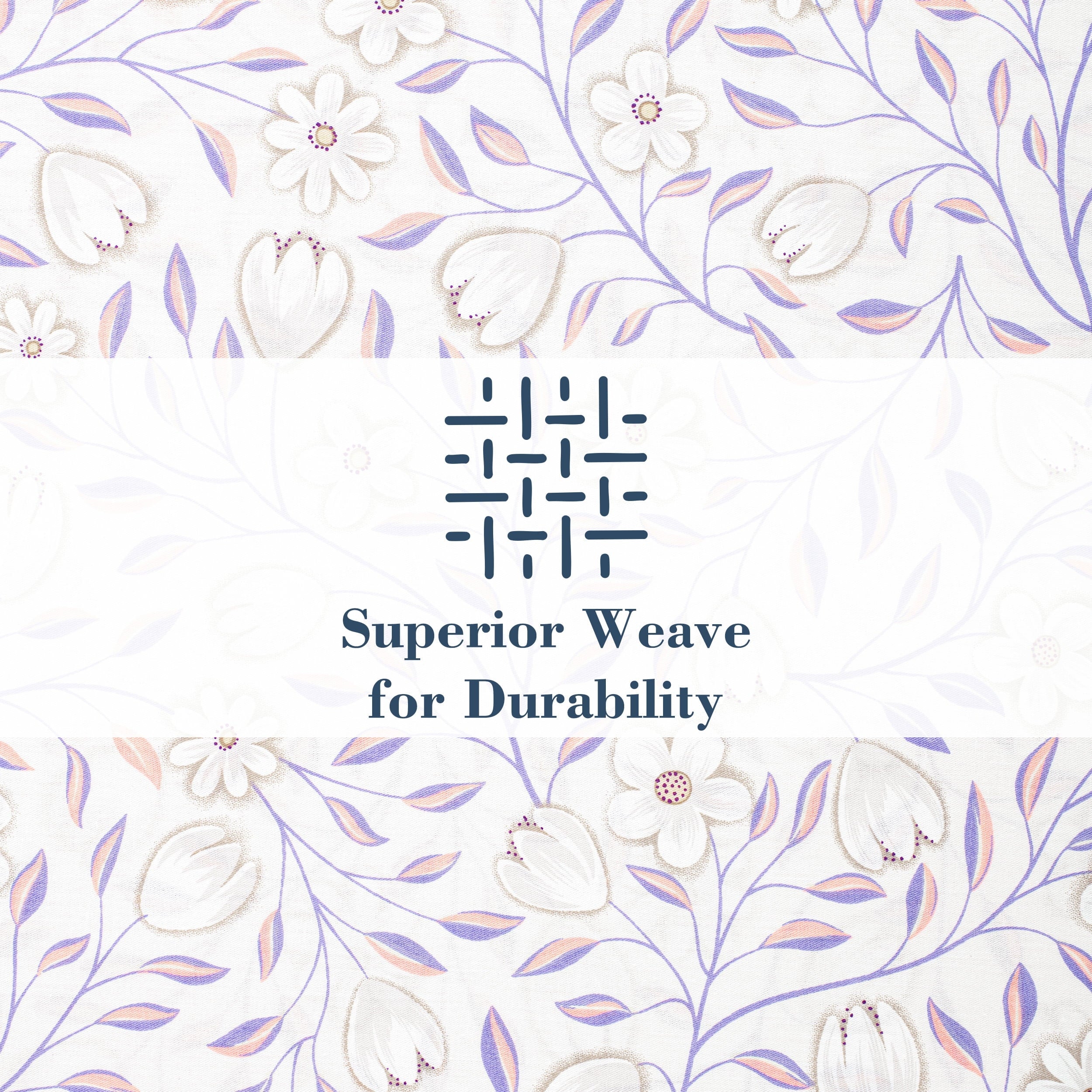Wrinkle-Resistant 100% Cotton Full Size Sheets,4 Piece Pure Percale Bed Sheets Set Deep Pocket Fits Mattress Upto 15",floral vine pattern - Breathable Egyptian Cotton Flat & Fitted Sheets Detail