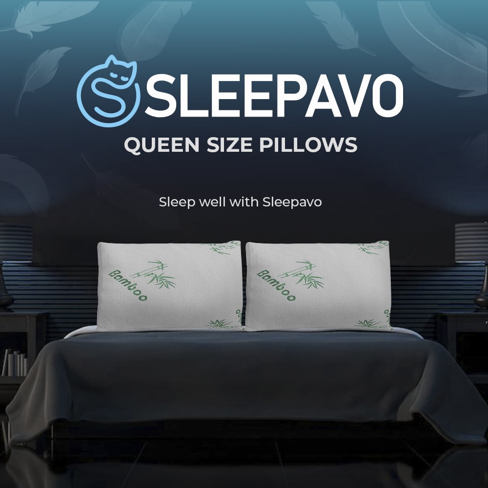Ergonomic Memory Foam Memory Foam Pillows Queen Size Set of 2 - Cooling Bed Pillows for Sleeping - Back, Stomach, Side Sleeper Soft, Comfy ... - Decorative Throw Pillow Cushion for Sofa & Bed Detail