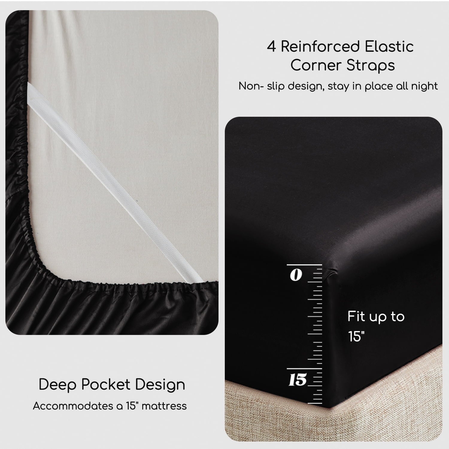 Premium Egyptian Cotton Set Queen 4 Pcs, Silky Elegant Luxurious Queen Size Bed s, with Flat , Deep Pocket Fitted for Mattress and Matching P... - Luxury Bed Sheet Set with Deep Pockets Detail