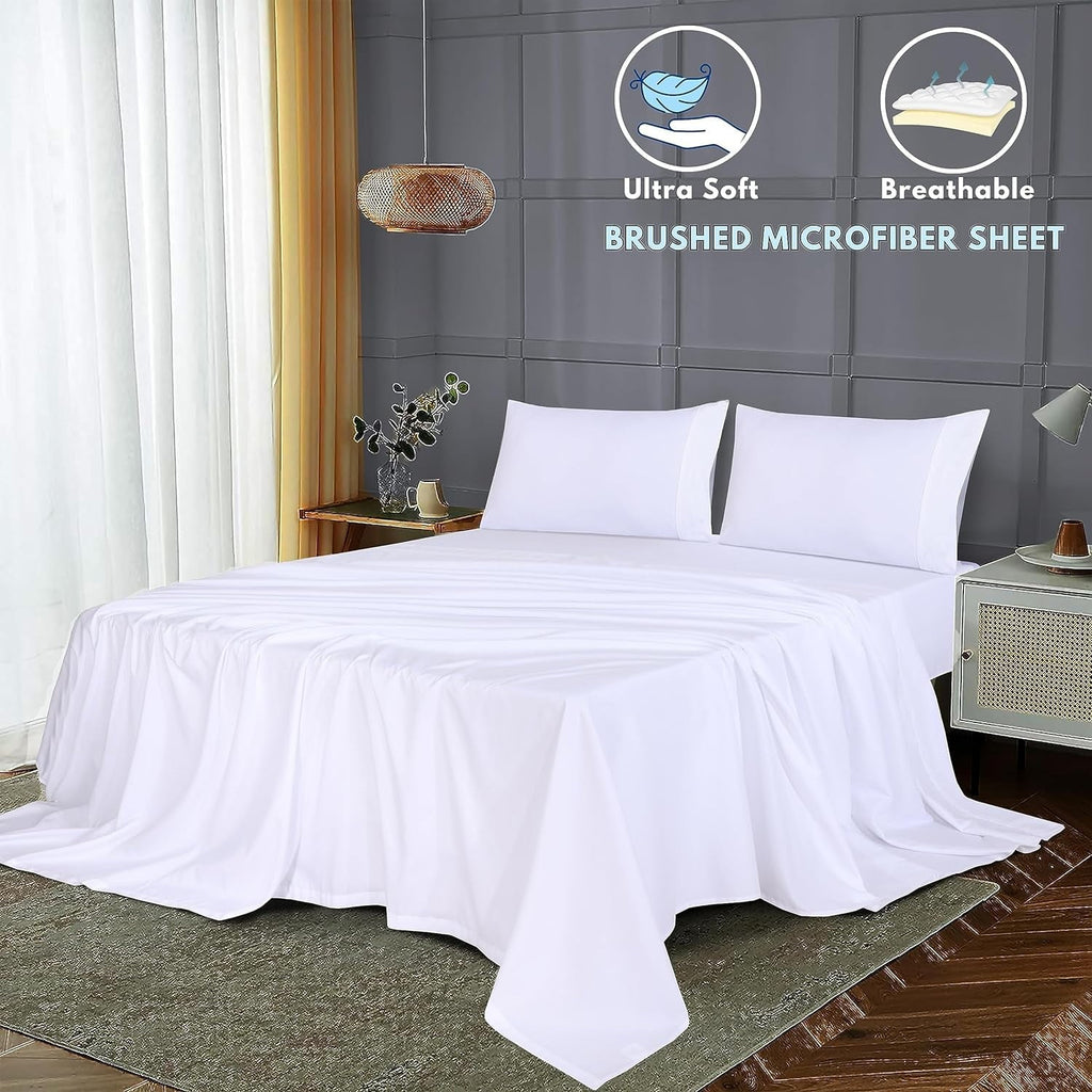 Breathable Luxury Set - Luxurious Silky Soft Microfiber Bedding - Cozy & Comfy - 15 inch Deep Pocket (Fits up to 17") Hotel Bed - 4 Pcs... - Luxury Bed Sheet Set with Deep Pockets Detail