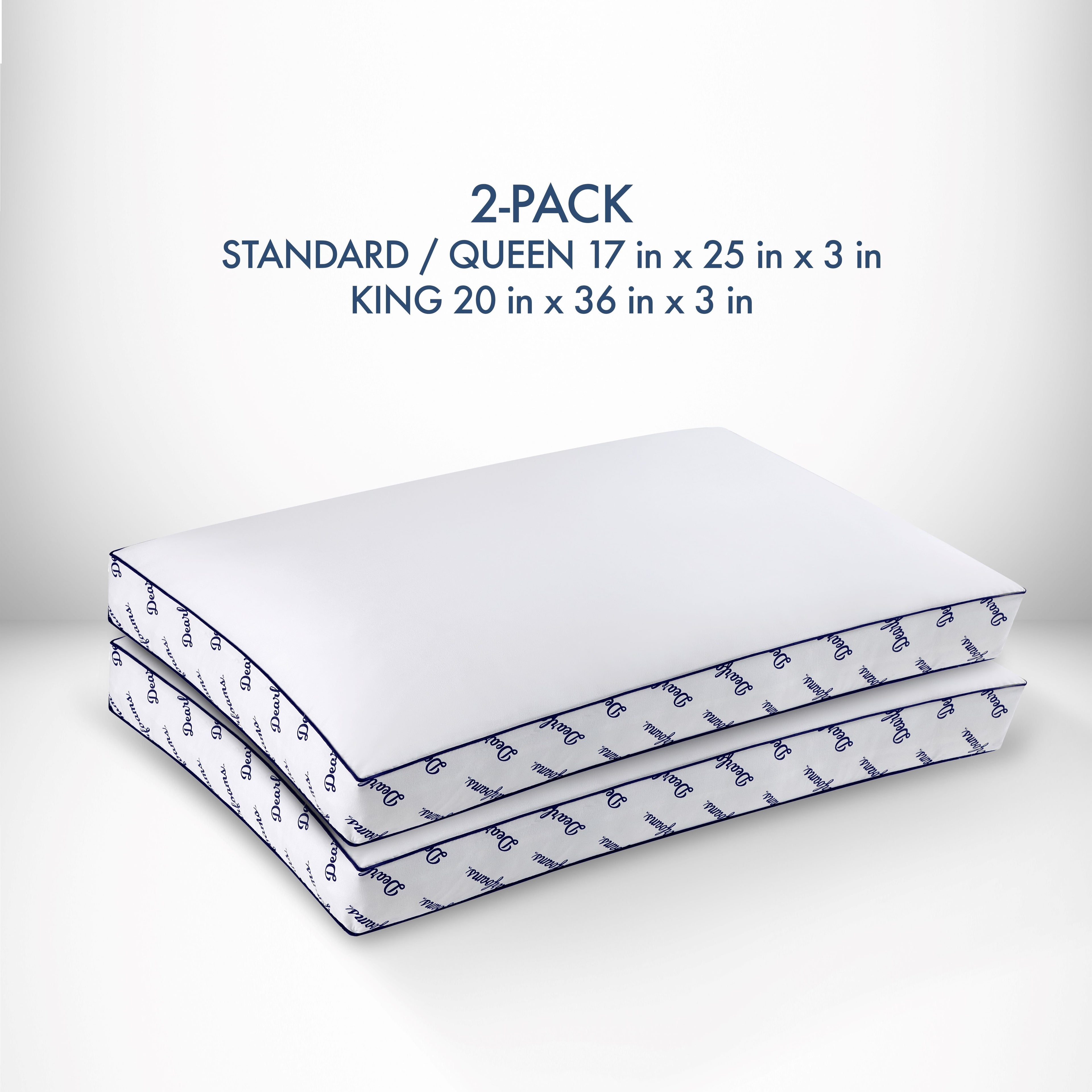 Ergonomic Memory Foam Cozy Gusseted Bed Pillow Standard, White - Decorative Throw Pillow Cushion for Sofa & Bed Detail