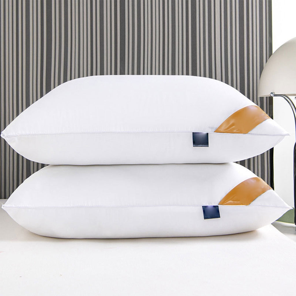 Decorative Plump Pillows Set of 2 - White Pillows 2 Pack Hotel Quality Bed Pillows for Sleeping Soft and Supportive Pillows for Side, ... - Orthopedic Shredded Foam Bed Pillow Set Detail