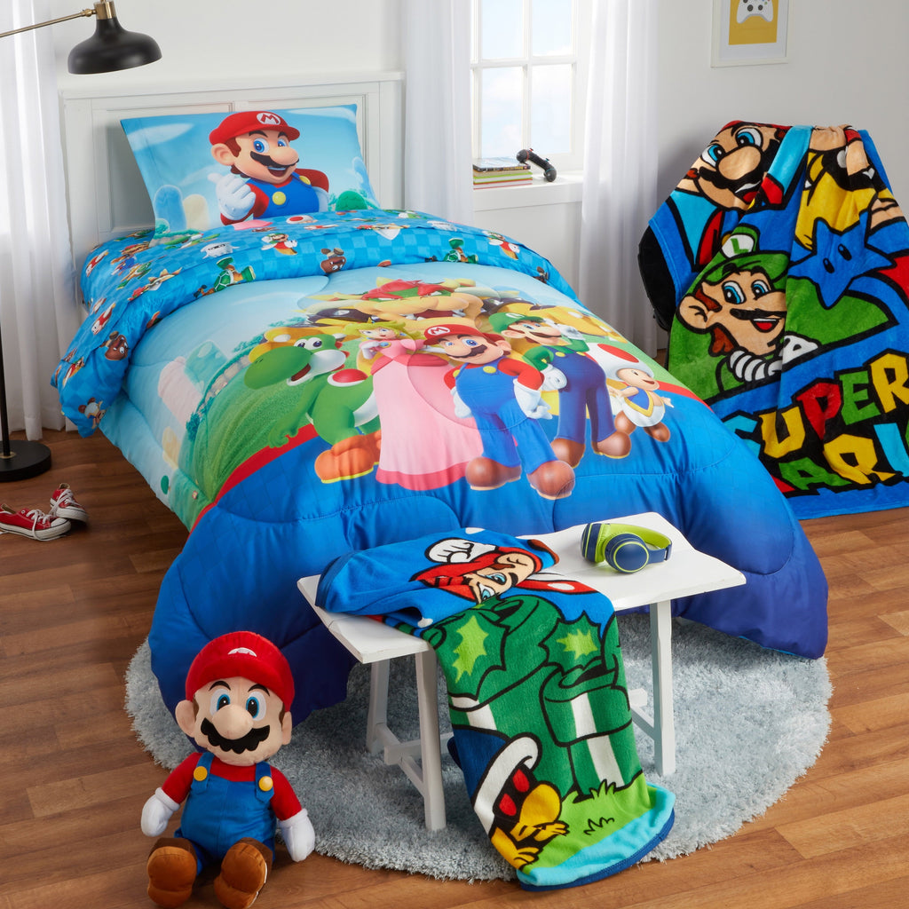 Decorative Knitted Kids Fleece Throw Blanket 46x60, Nintendo - Cozy Fleece Throw Blanket for Couch & Bed Detail