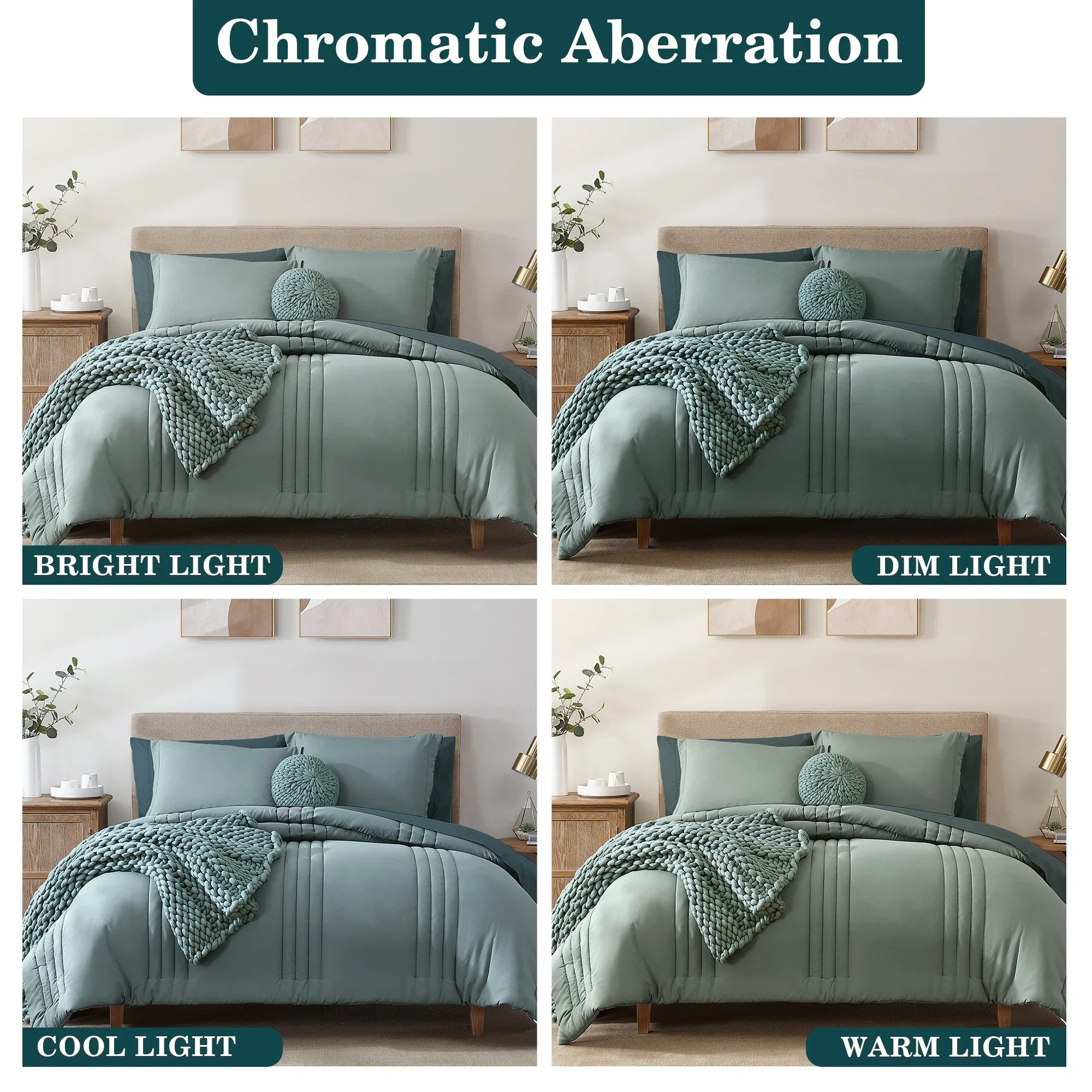 Fluffy Down Alternative 7-piece Bed in a Bag Comforter Set with Sheets,Sage Green,Full - Luxurious Quilted Duvet Cover Set Detail