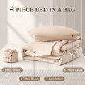 Heavyweight Warmth Twin Comforter Set 4 Pieces,Comforter Set,Bed in a Bag, Bedding Set with Comforter,Fitted Sheet,Flat Sheet,Pillowcase... - Luxurious Quilted Duvet Cover Set - Default Title