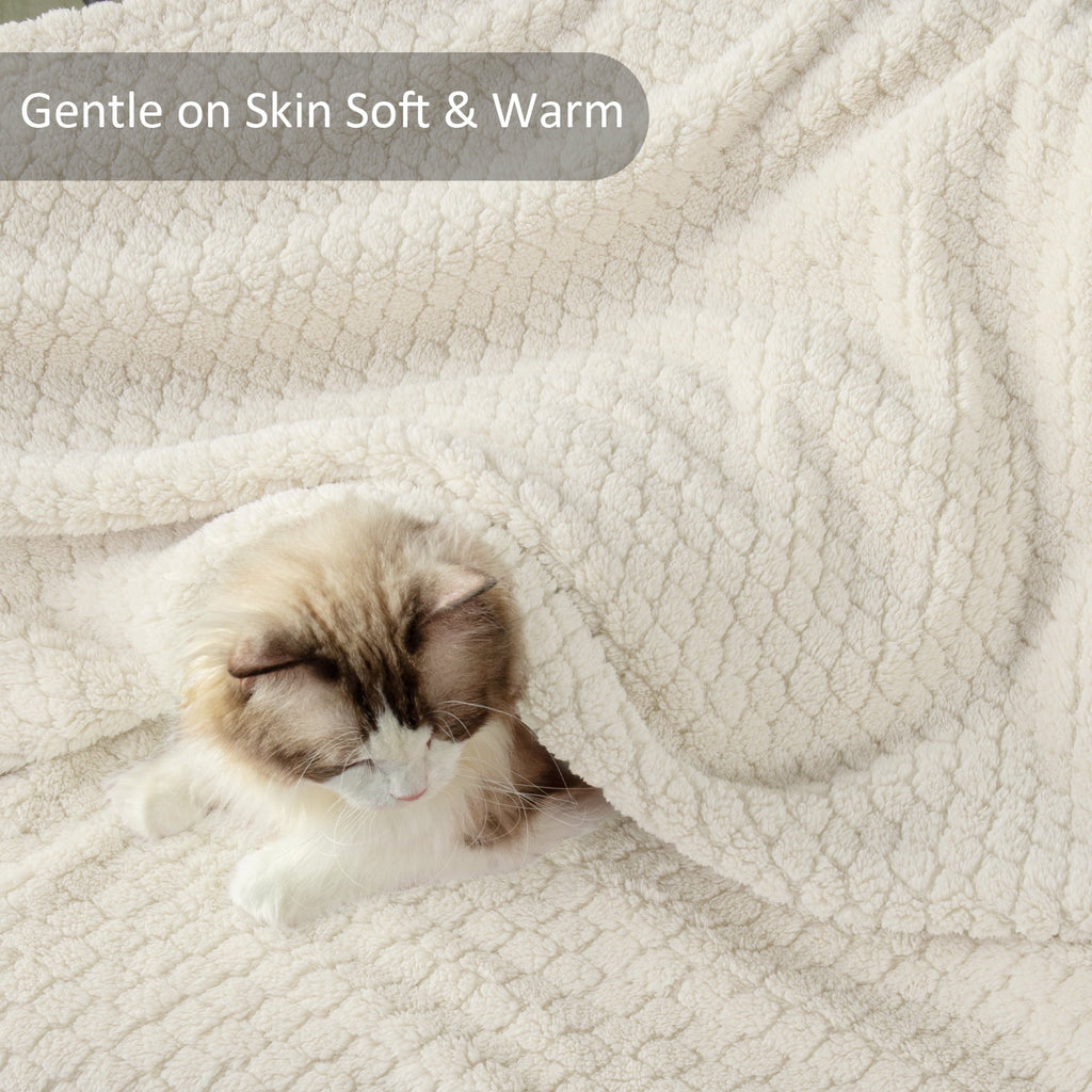 Decorative Knitted Fleece Throw Blanket for Couch, Super Soft Jacquard Bed Blanket, Lightweight Fuzzy Warm for All Seasons, 50x60 Inches... - Luxury Knitted Decorative Throw Blanket with Fringes Detail