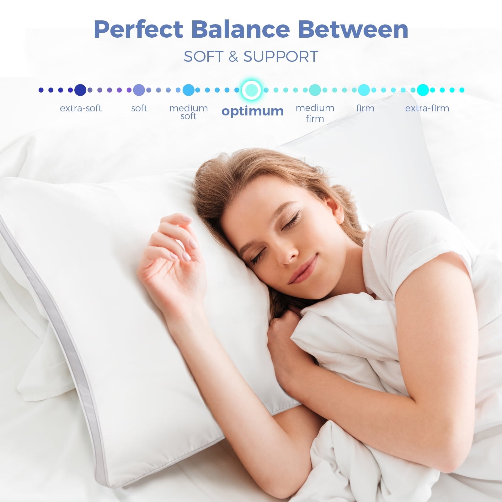 Fluffy Shredded Bed Pillows King Size Set of 2, Luxury Hotel Quality,Fluffy and Supportive Gusseted Bed Pillows for Side, Back, or St... - Ergonomic Memory Foam Pillow for Neck Pain Support Detail