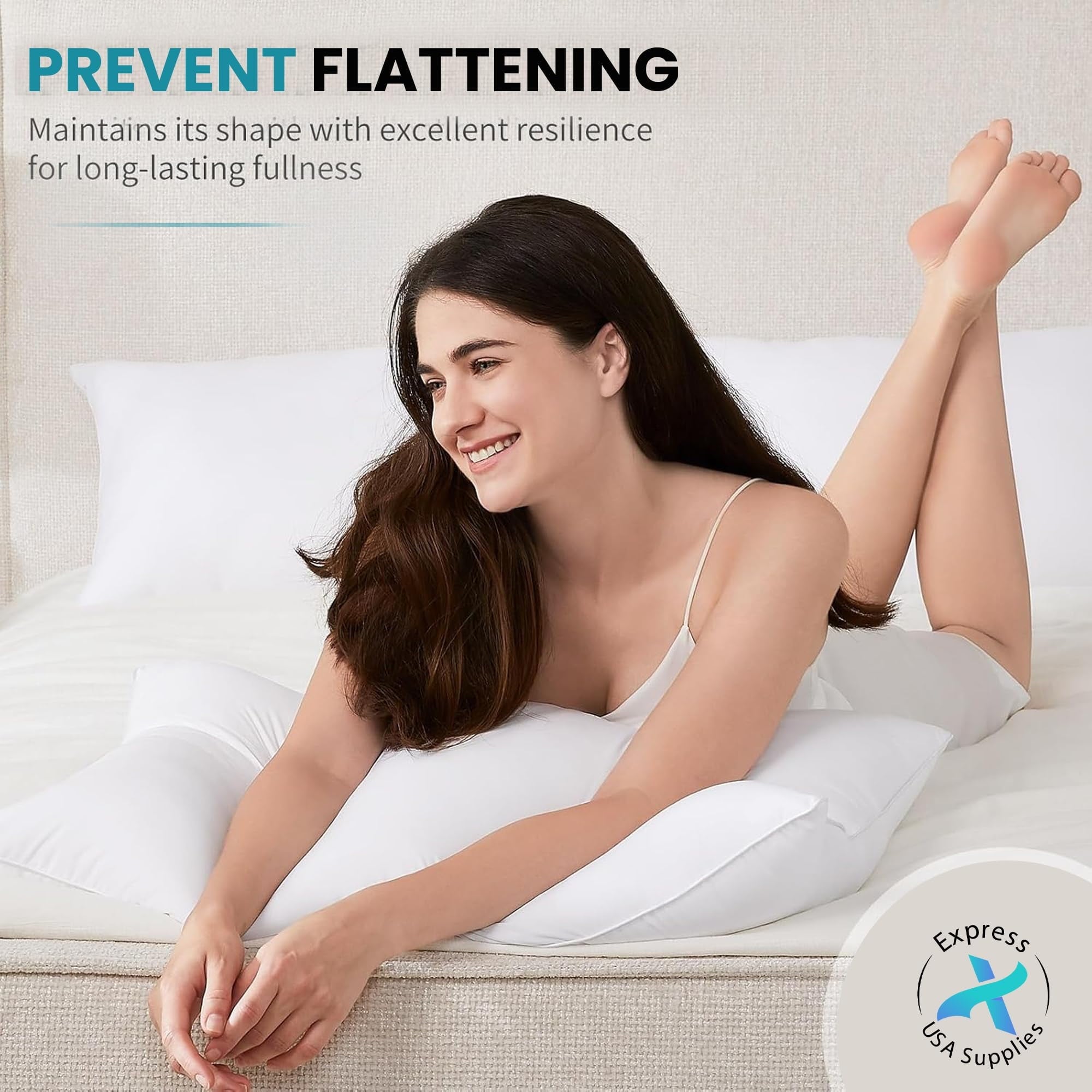 Ergonomic Memory Foam 2-Pack Standard Bed Pillows – Soft, Breathable & Hypoallergenic for Better Sleep - Hotel Quality Plush Sleeping Pillows Detail