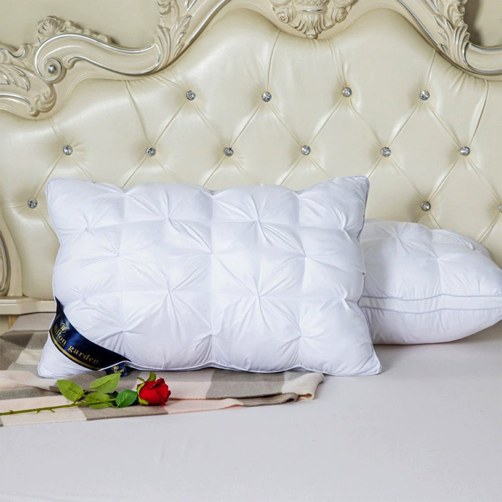 Decorative Plump Goose Down Pillow and Feather Pillows for Neck/Back/Side Sleepers, Premium Soft Down Fill Standard Size Pillow for Sl... - Ergonomic Memory Foam Pillow for Neck Pain Support Detail