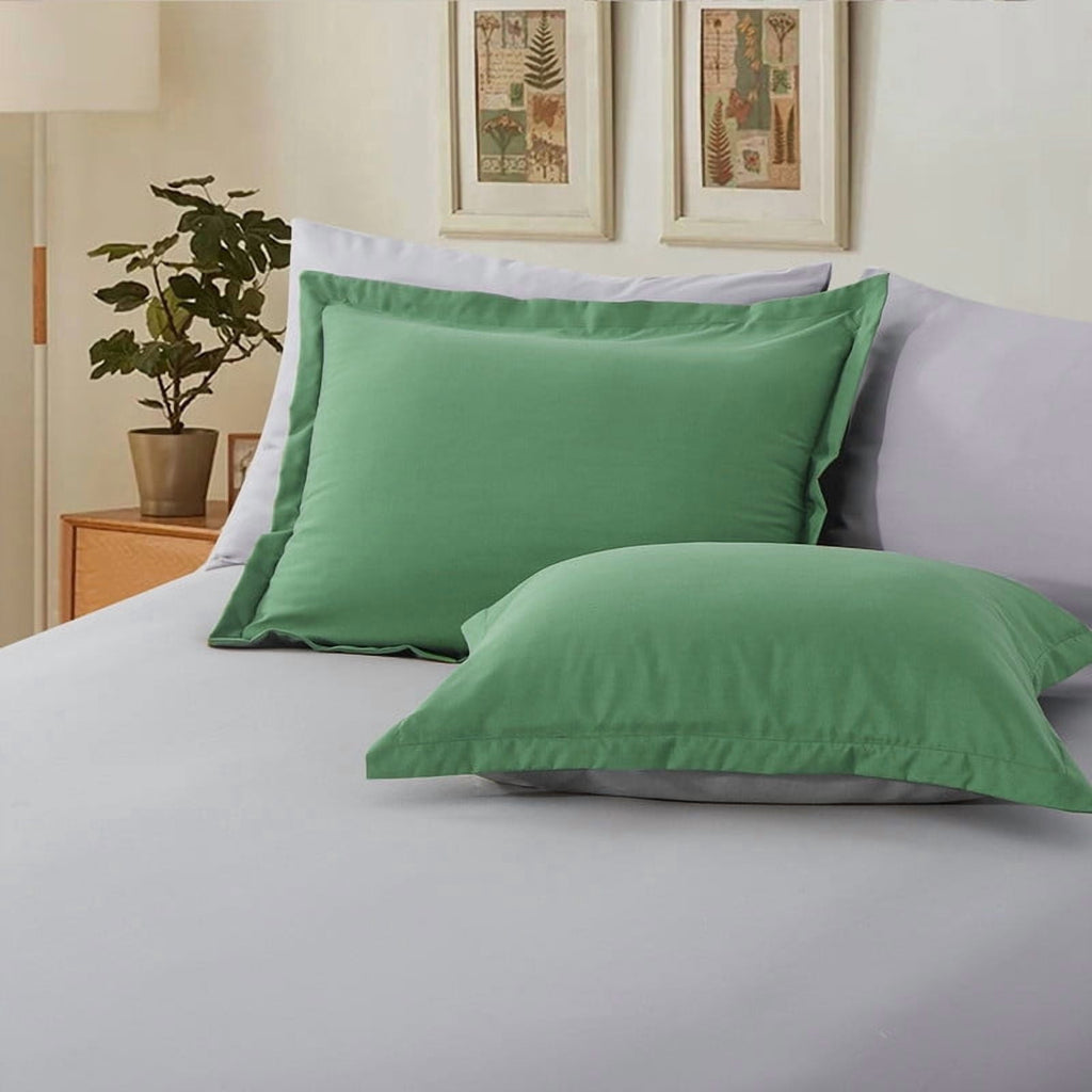 Luxurious Quilted Grass Green/Grey Queen Size Comforter Set,3-Pieces Reversible Comforter Set Soft and Lightweight,All Season Down Alte... - Luxurious Quilted Duvet Cover Set Detail