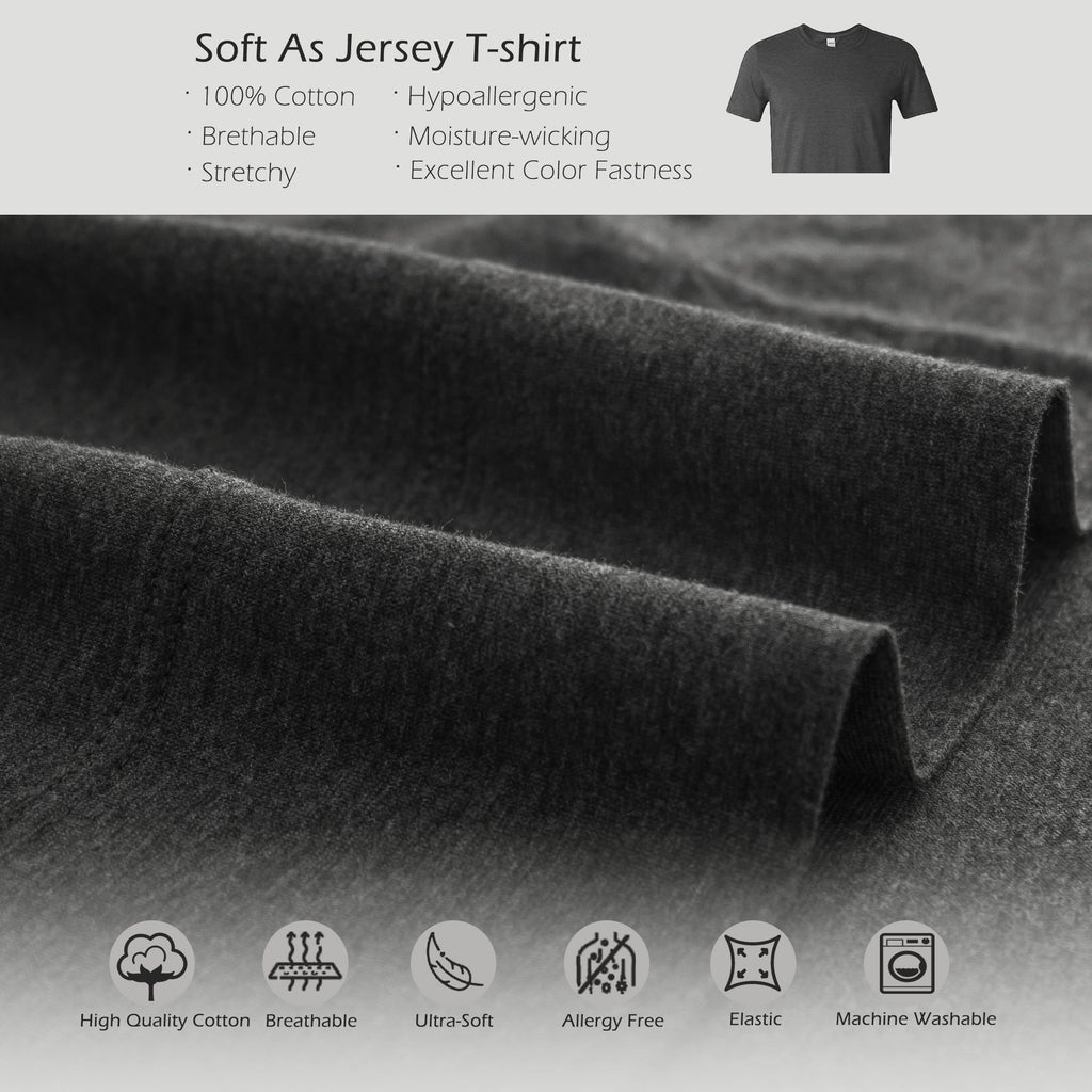 Wrinkle-Resistant 100% Cotton Jersey Knit 4pc Bed Sheet Set Extra Deep Pocket up to 20" Charcoal Gray Queen - Premium Ultra-Soft Pillowcase Pair for Sleeping Detail